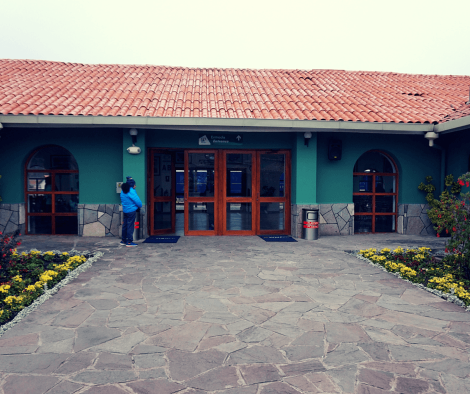 Front doors of the Poroy train station in Cusco