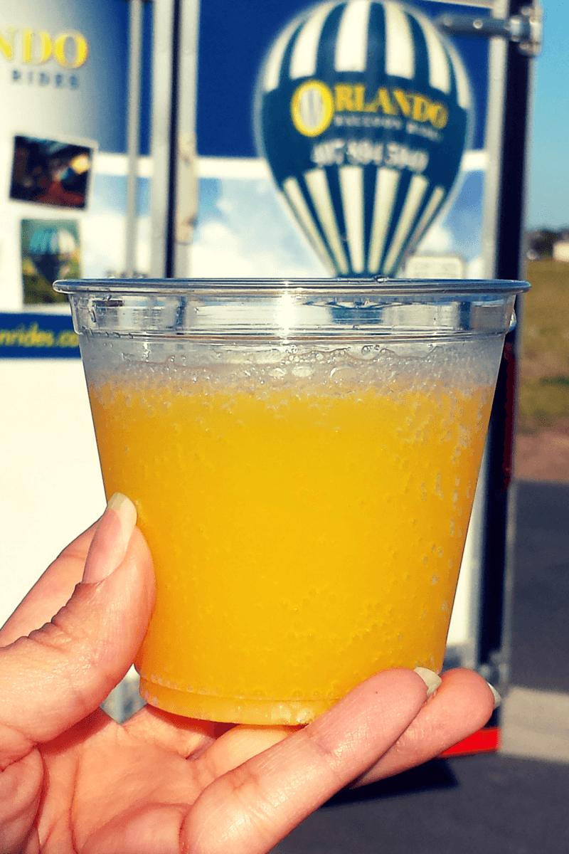 Drinks after riding with Orlando Balloon Rides