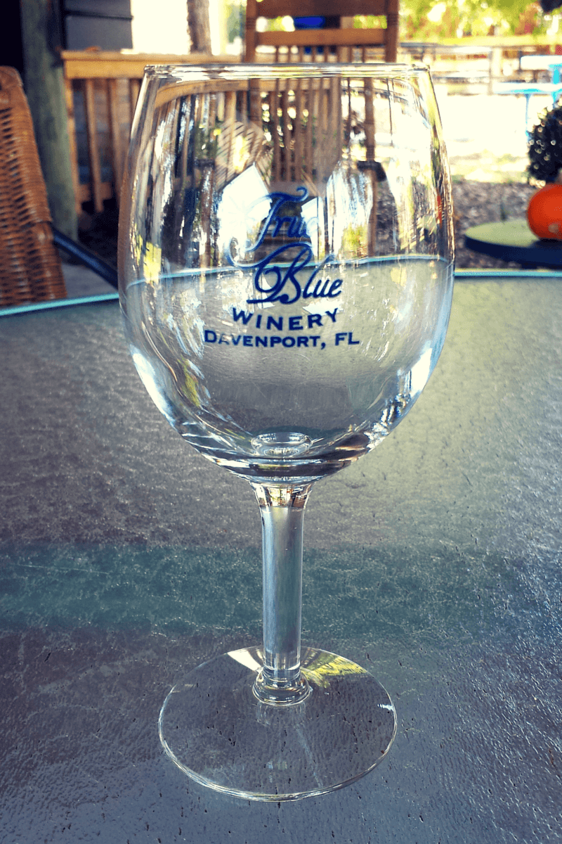True Blue Winery wine glass
