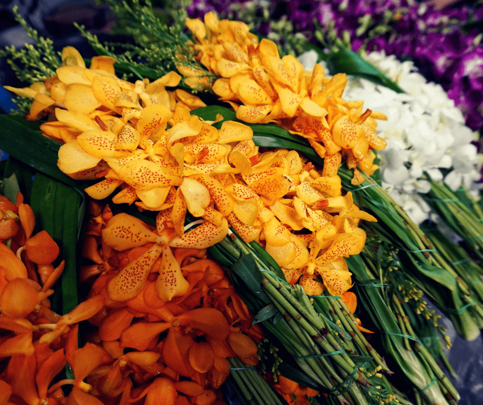 Flowers at Pak Khlong Talat, the largest Bangkok Flower Market