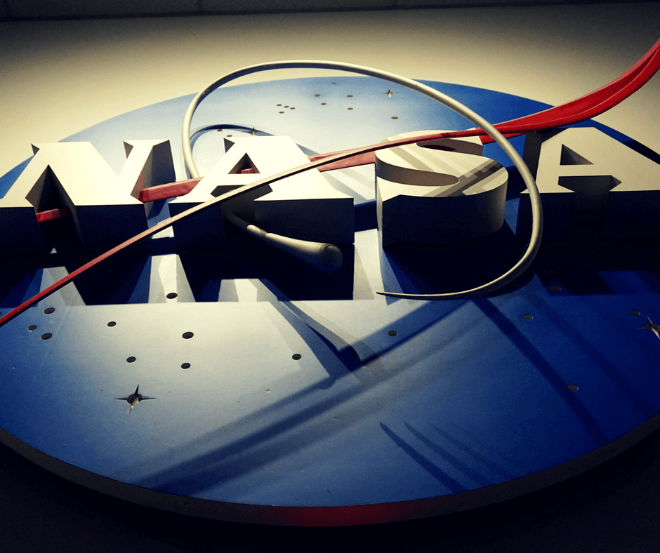 Nasa sign inside Space Center Houston