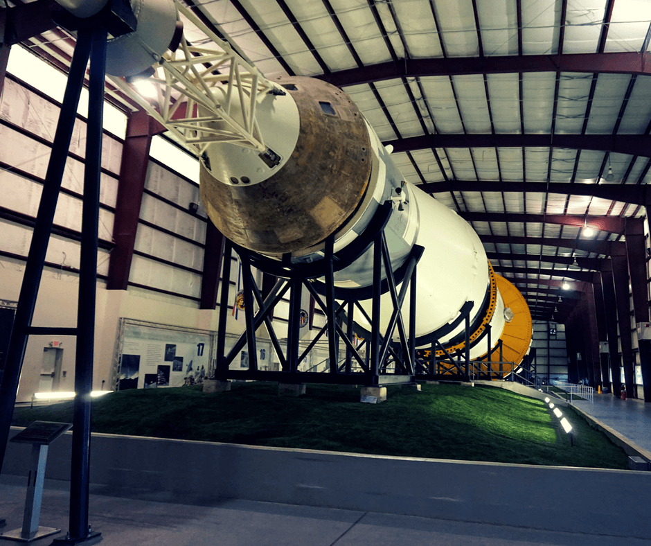 Saturn V rocket inside Space Center Houston