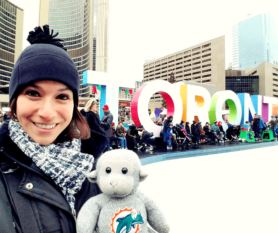Selfie with Toronto Sign at Nathan Phillips Square