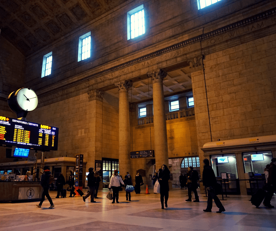 Inside Union Station in Toronto
