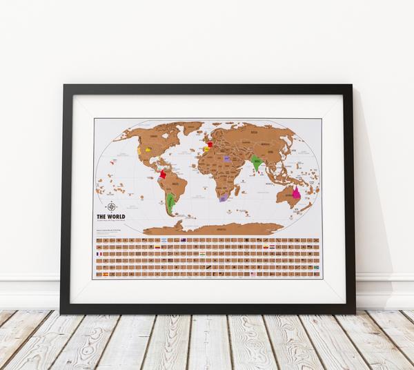 framed world travel tracker map