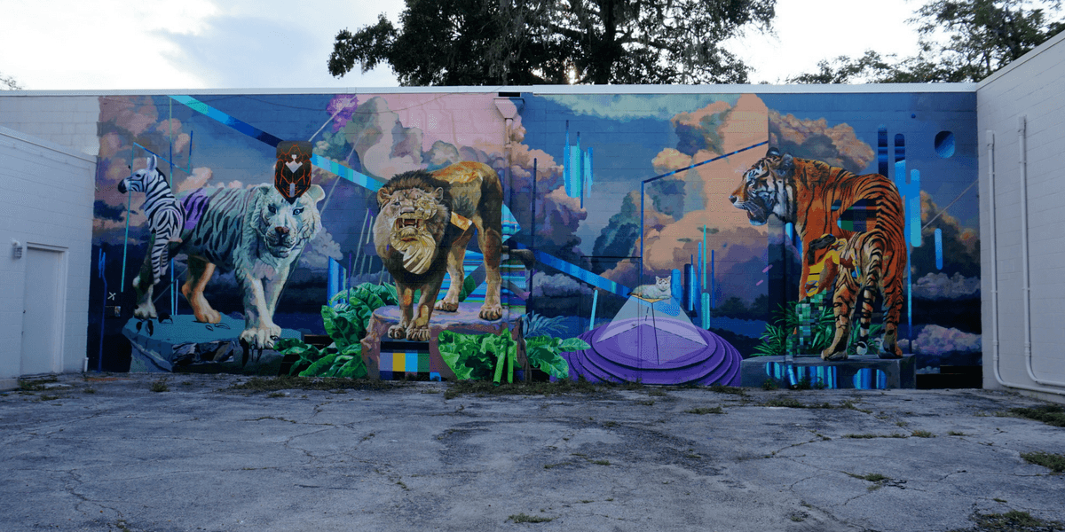 Juan Travieso and Miguel Machado, Duo Cubano mural in Gainesville