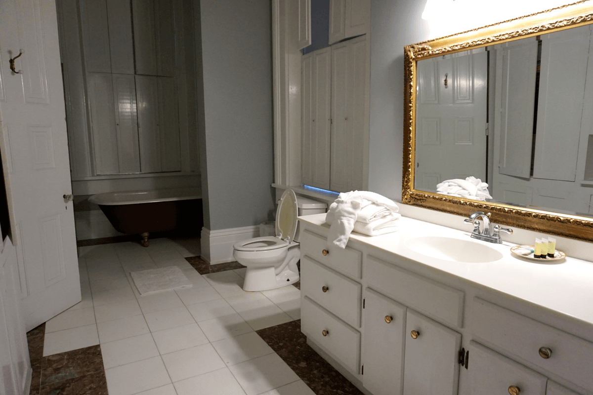 modern bathroom inside the duff green mansion Vicksburg 