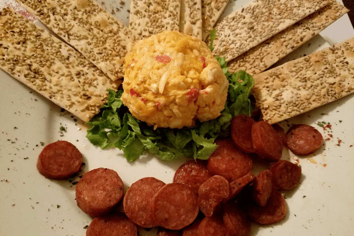 house made pimento cheese from Walnut Hills, one of the best restaurants in Vicksburg MS