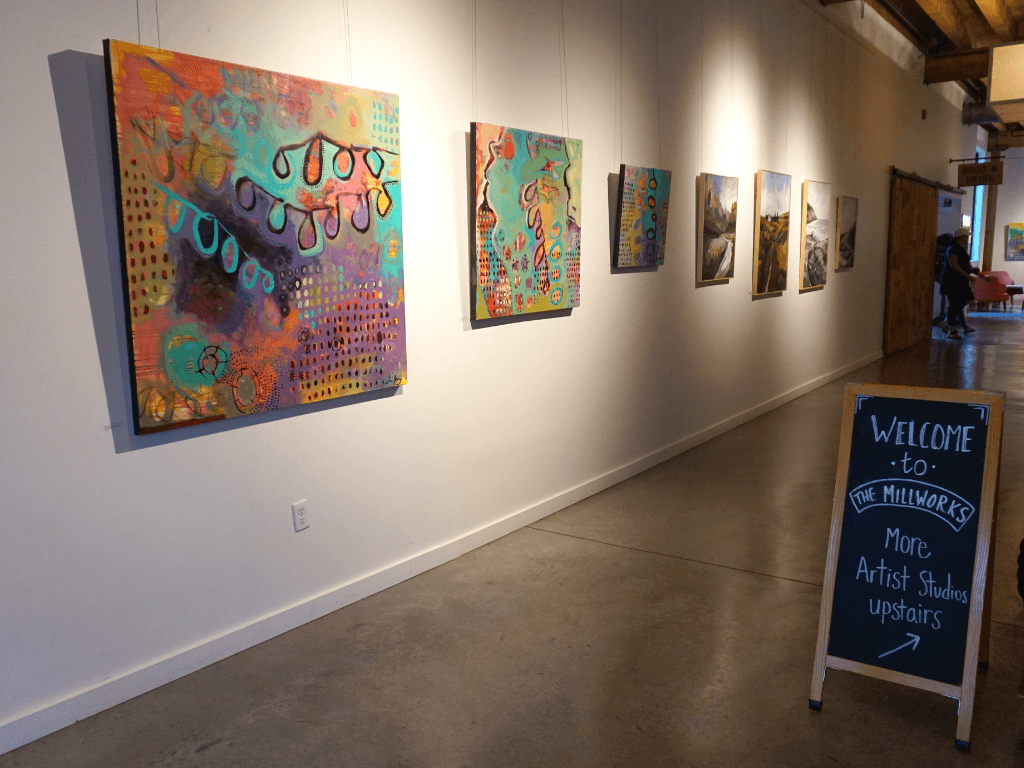 A gallery displays work done by local artists