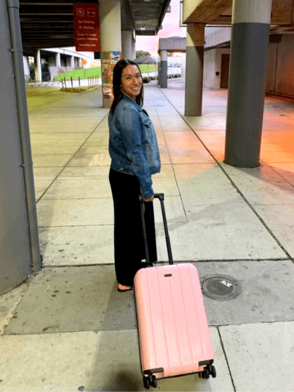 At the airport with our Chester Minima Carry-On