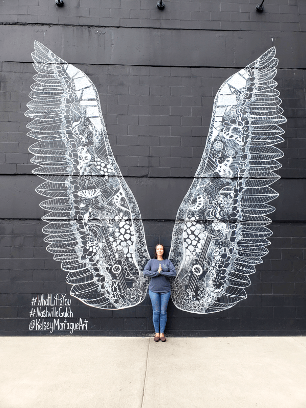 Beautiful angel wings art in Nashville