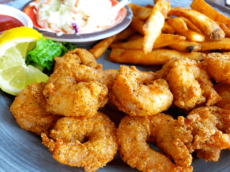 Fried shrimp platter at Pier 220