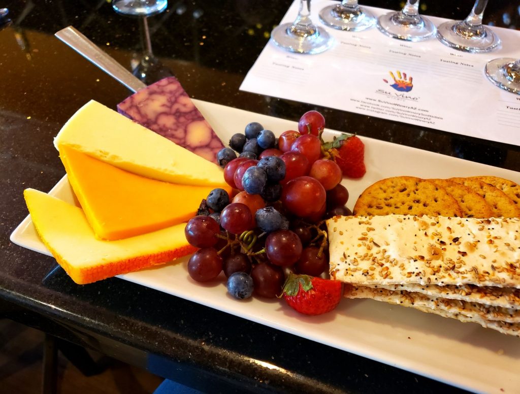 Cheese platter at Su Vino Winery