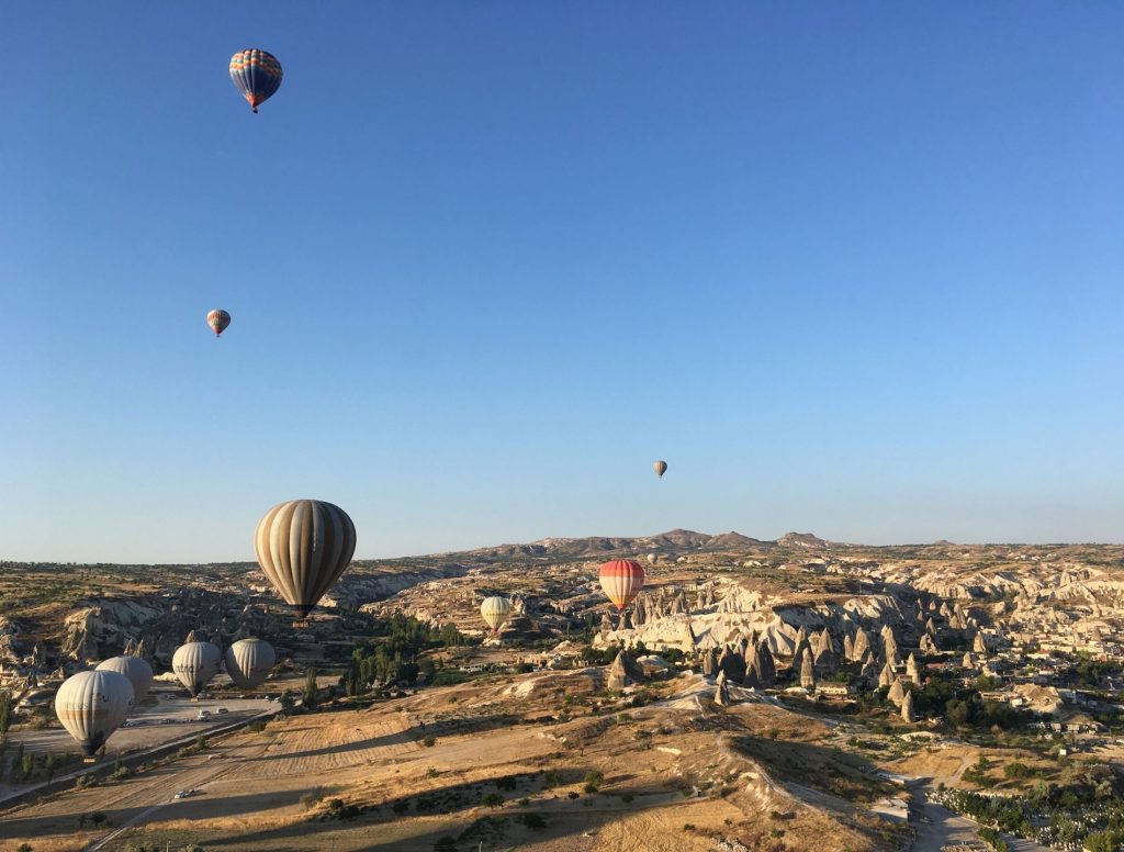 One of the best hot air balloon experiences is in Cappadocia, Turkey
