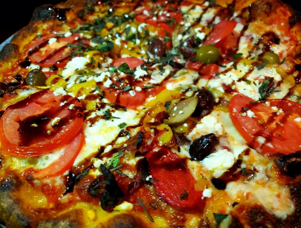 Mediterranean pizza from Rock Harbor Grill