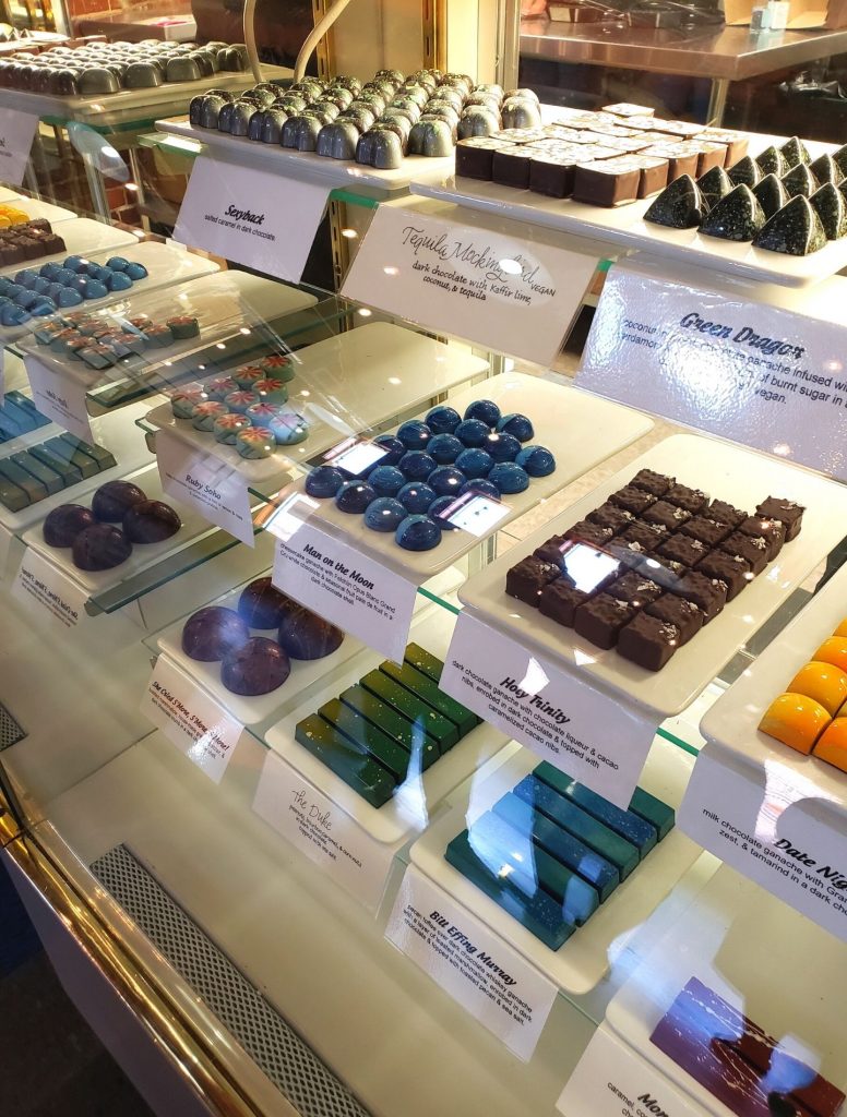 So many chocolates at Pizzelle’s Confections in Huntsville
