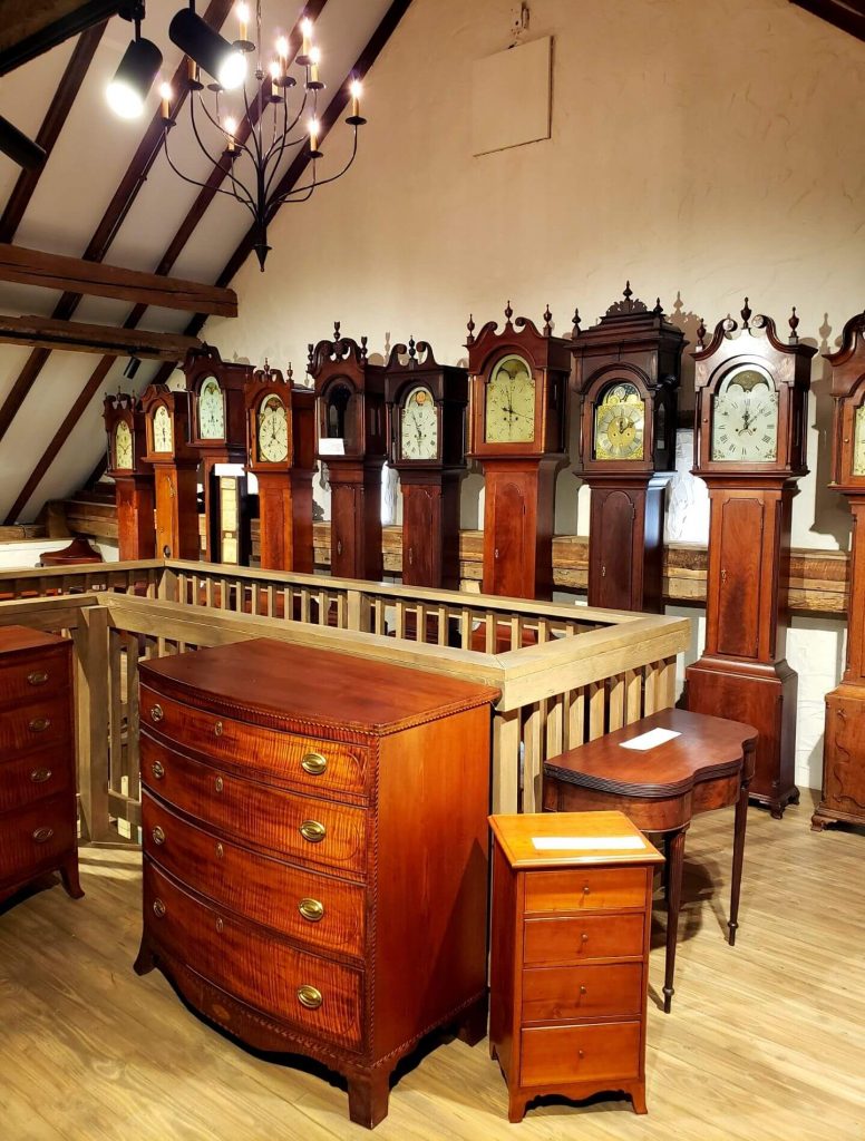 The John J. Snyder, Jr. Gallery has a beautiful collection of furniture and antique clocks