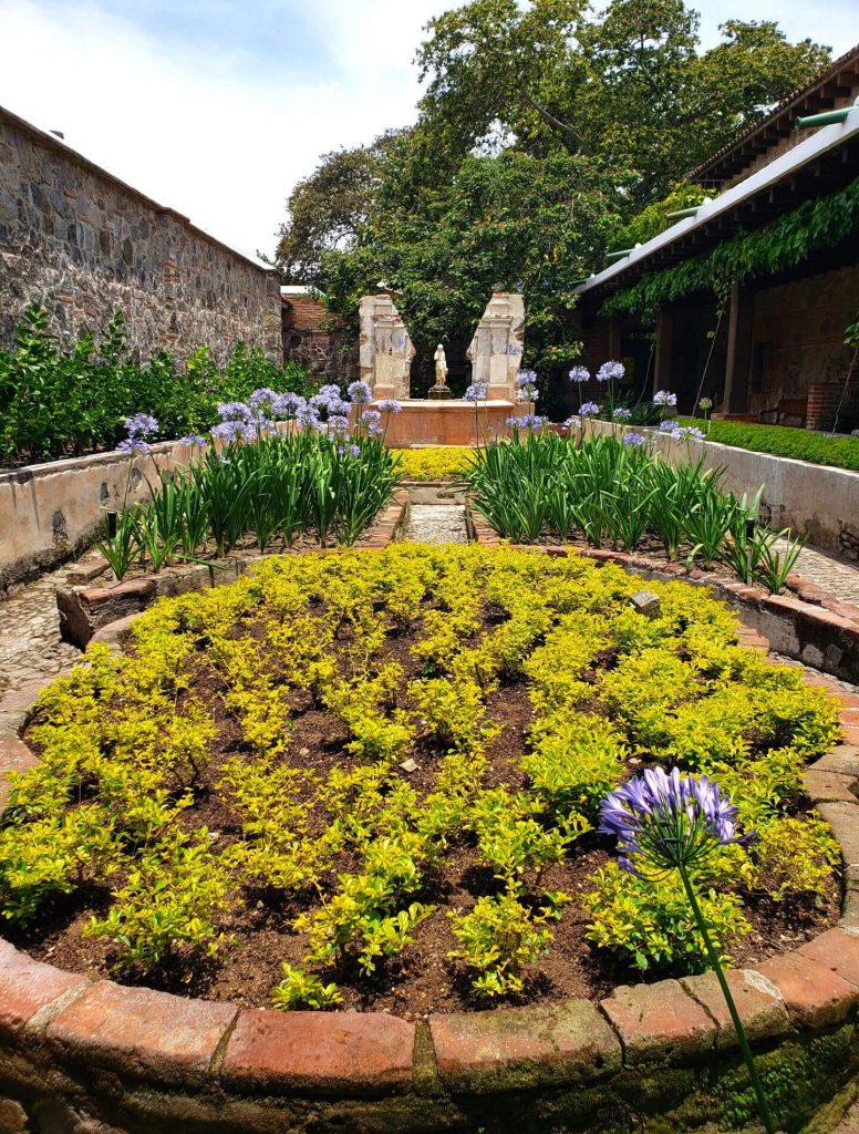 One of the many gardens inside Hotel Casa Santo Domingo