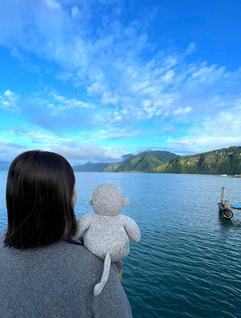 Vicky and Buddy admiring Lake Atitlan during their deaf tour in Guatemala