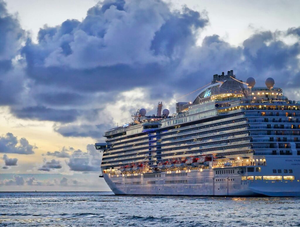 Cruise ship at dusk